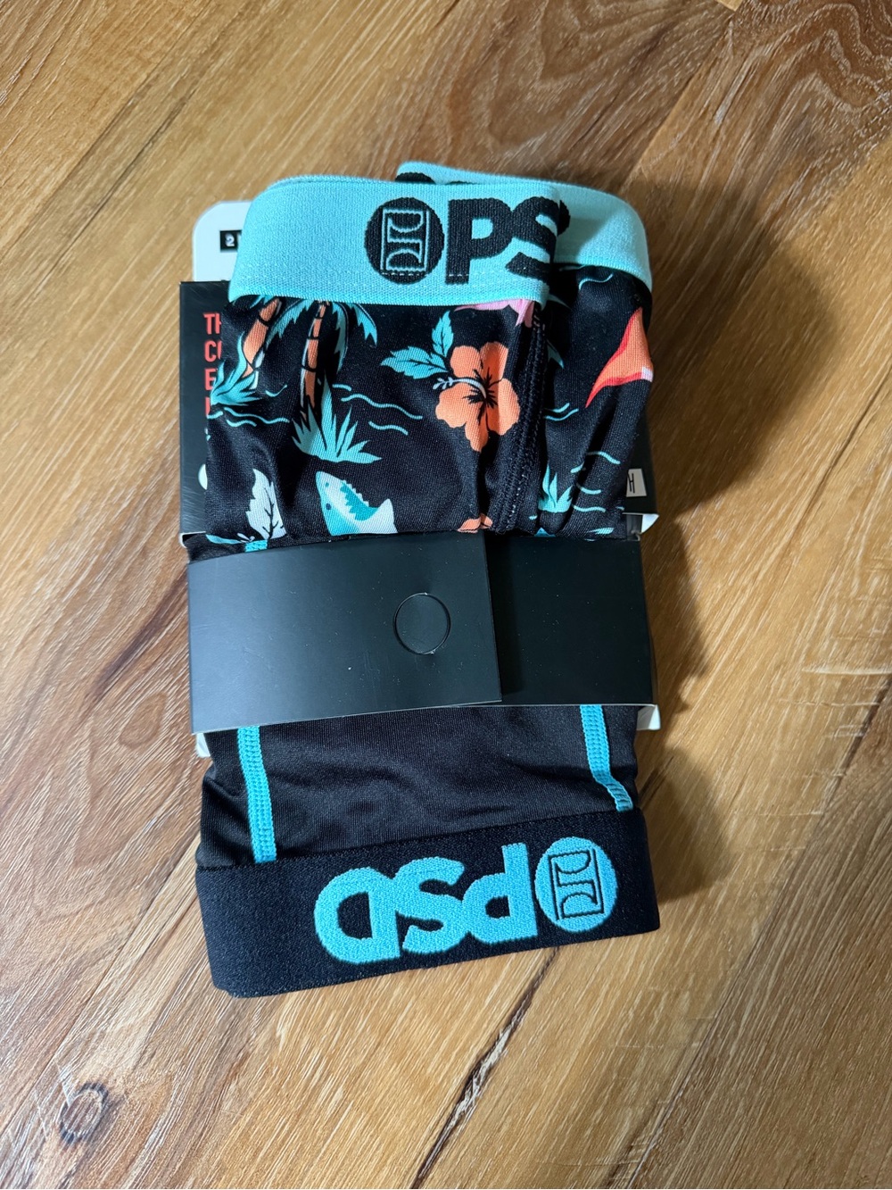 PSD Boy’s (YM) Black beach Boxer Briefs with Teal Waistband
